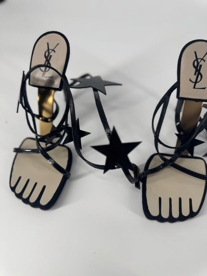 YSL SS 2008 Hero 105 Sandals (Black Stars) - EU 36