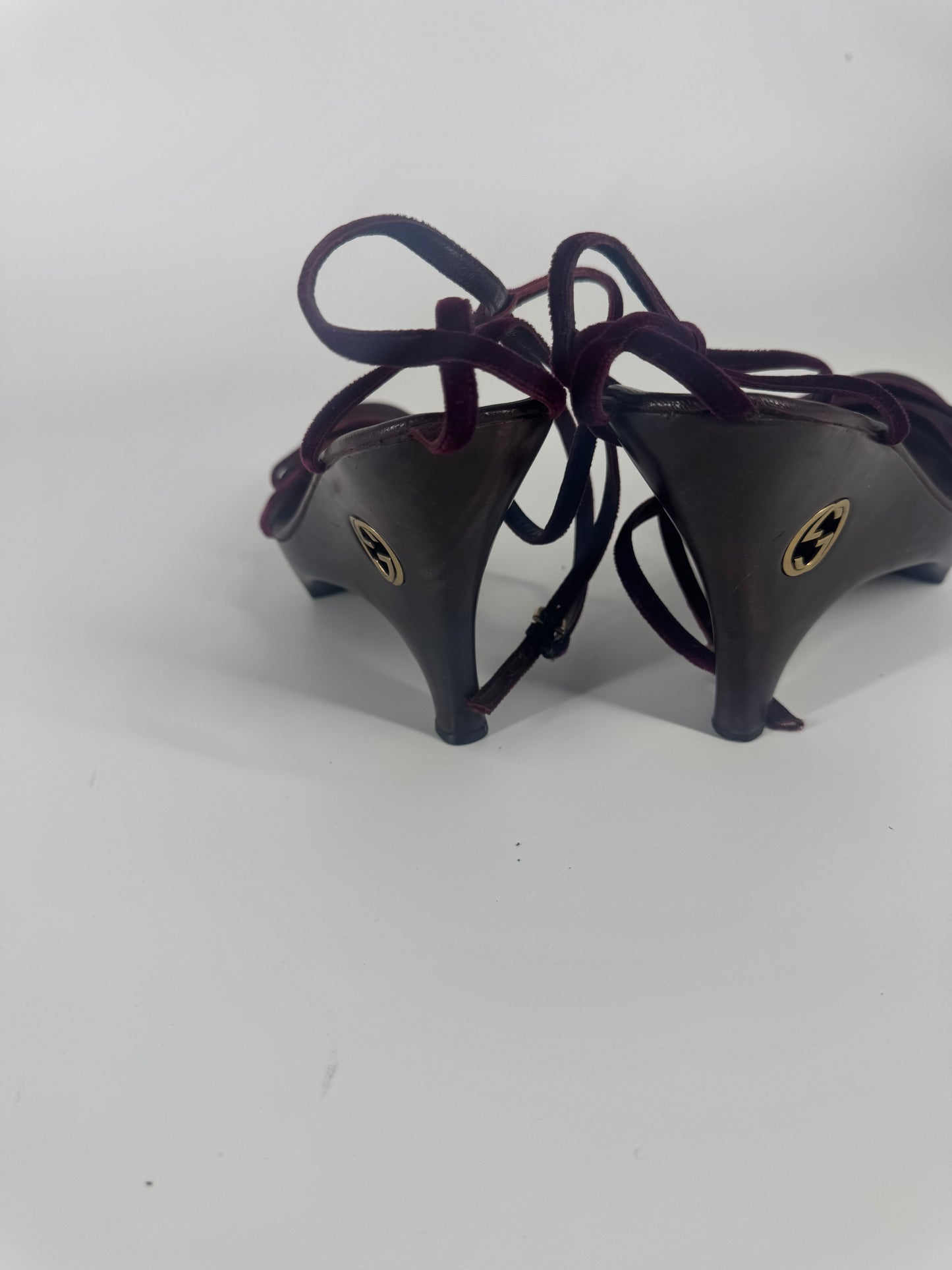 Gucci by Tom Ford 1996 'Geisha' Burgundy Wedges - EU 36-36.5 / US 6-6.5