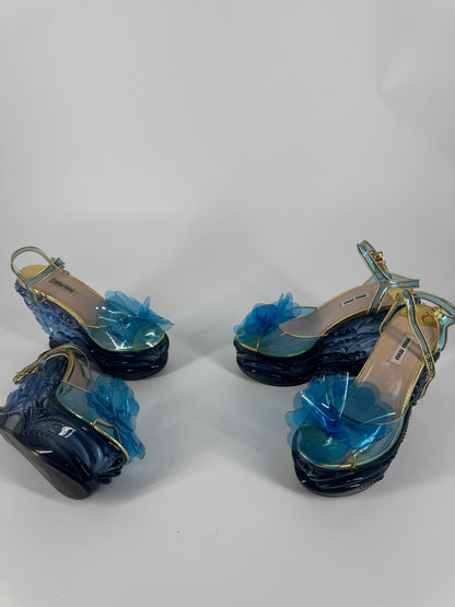 Miu Miu 'SS17' Water Wedge Sandals - EU 38.5