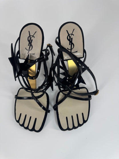 YSL SS 2008 Hero 105 Sandals (Black Stars) - EU 36