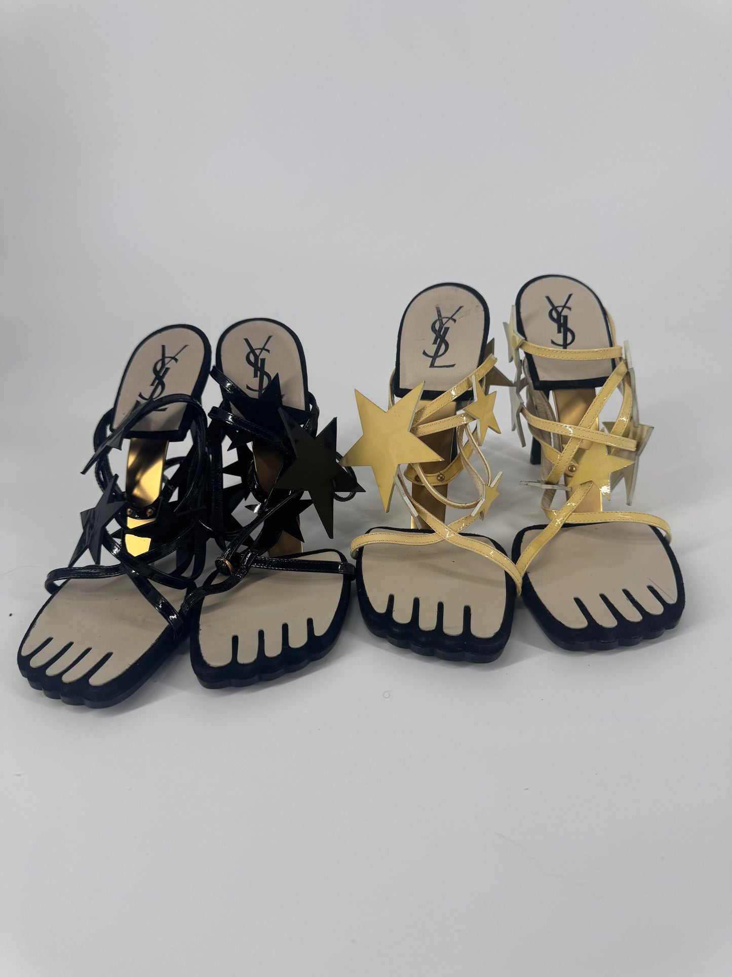 YSL SS 2008 Hero 105 Sandals (Cream Stars) - EU 39