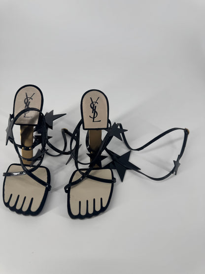 YSL SS 2008 Hero 105 Sandals (Black Stars) - EU 36