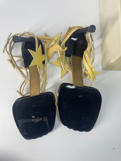 YSL SS 2008 Hero 105 Sandals (Cream Stars) - EU 39