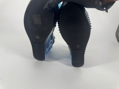 Miu Miu 'SS17' Water Wedge Sandals - EU 38.5