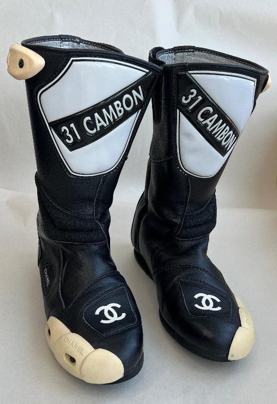 Vintage Chanel FW03  Cambon Moto Boots - EU 42