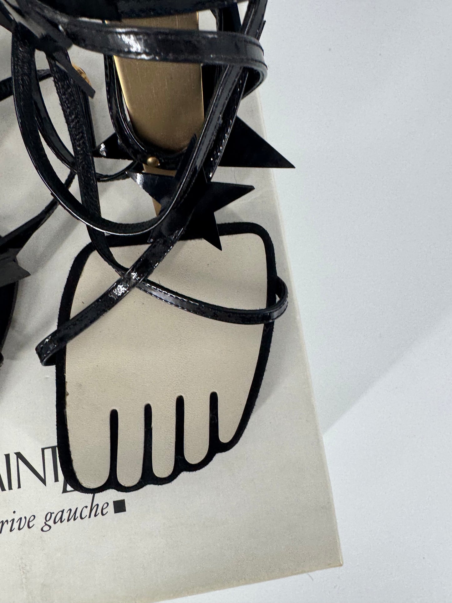 YSL SS 2008 Hero 105 Sandals (Black Stars) - EU 36