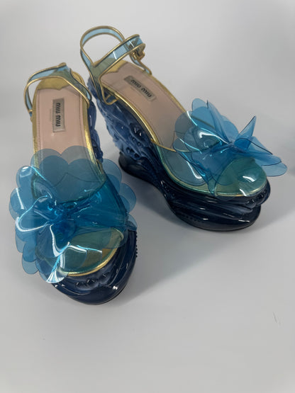 Miu Miu 'SS17' Water Wedge Sandals - EU 38.5