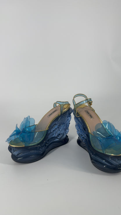 Miu Miu 'SS17' Water Wedge Sandals - EU 38.5