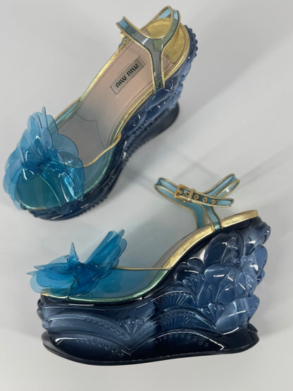 Miu Miu 'SS17' Water Wedge Sandals - EU 38.5