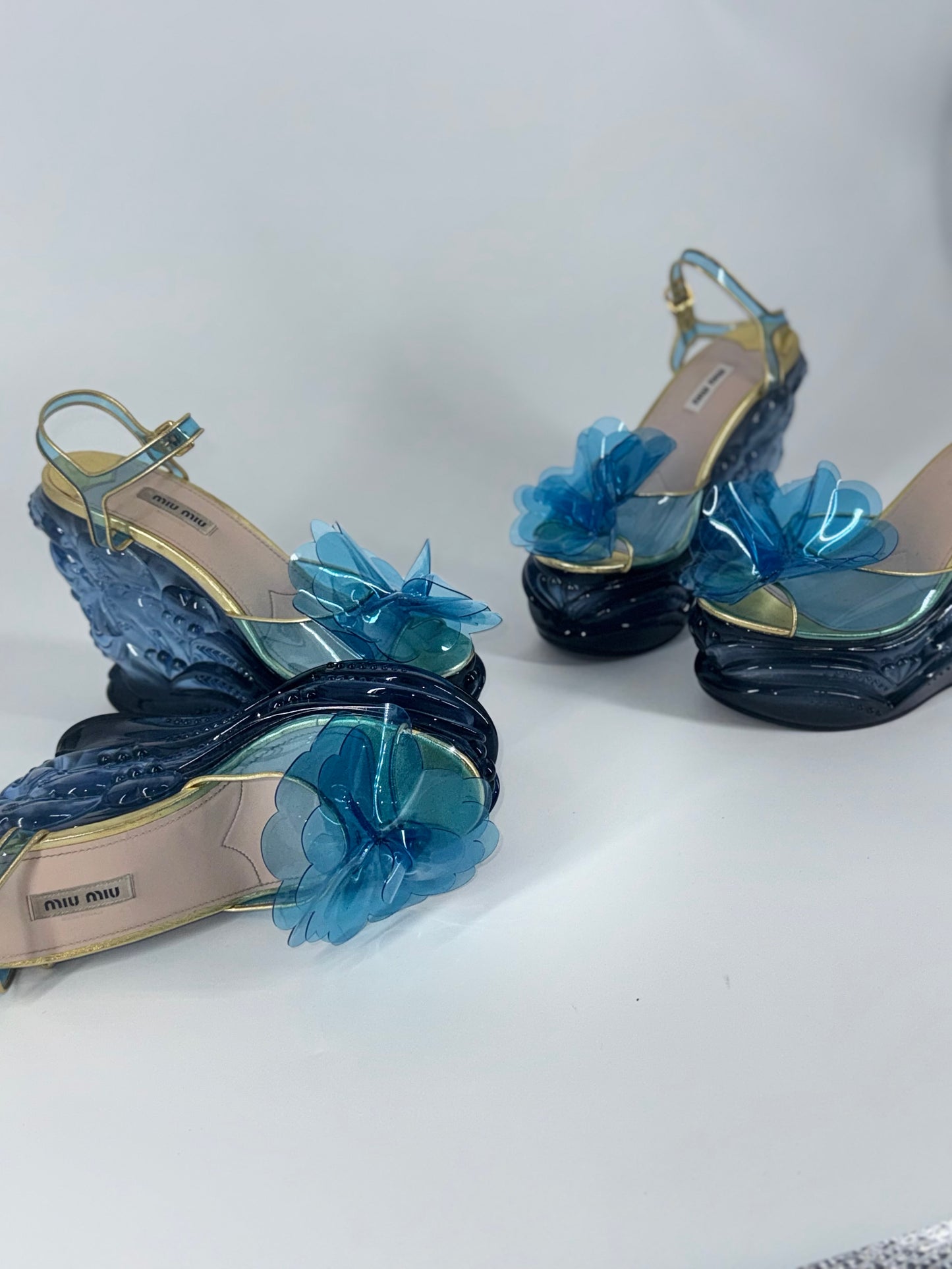 Miu Miu 'SS17' Water Wedge Sandals - EU 38.5