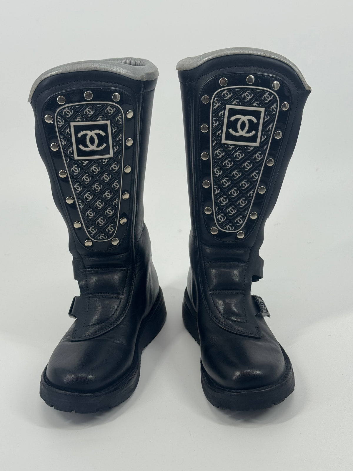 Vintage Chanel FW03 Biker Boots - EU 36