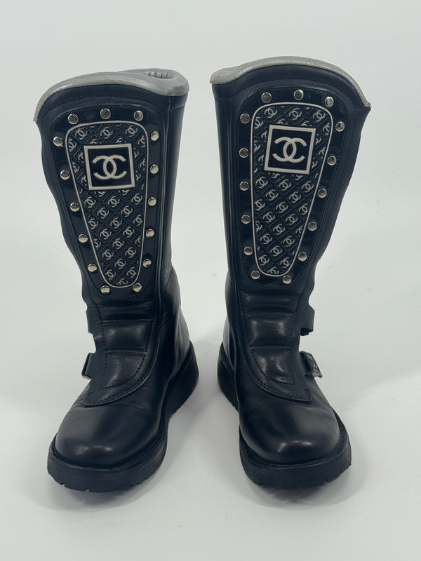 Vintage Chanel FW03 Biker Boots - EU 36