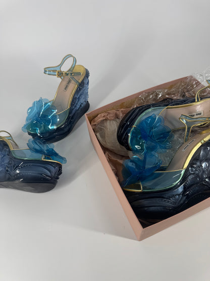 Miu Miu 'SS17' Water Wedge Sandals - EU 39 (New)