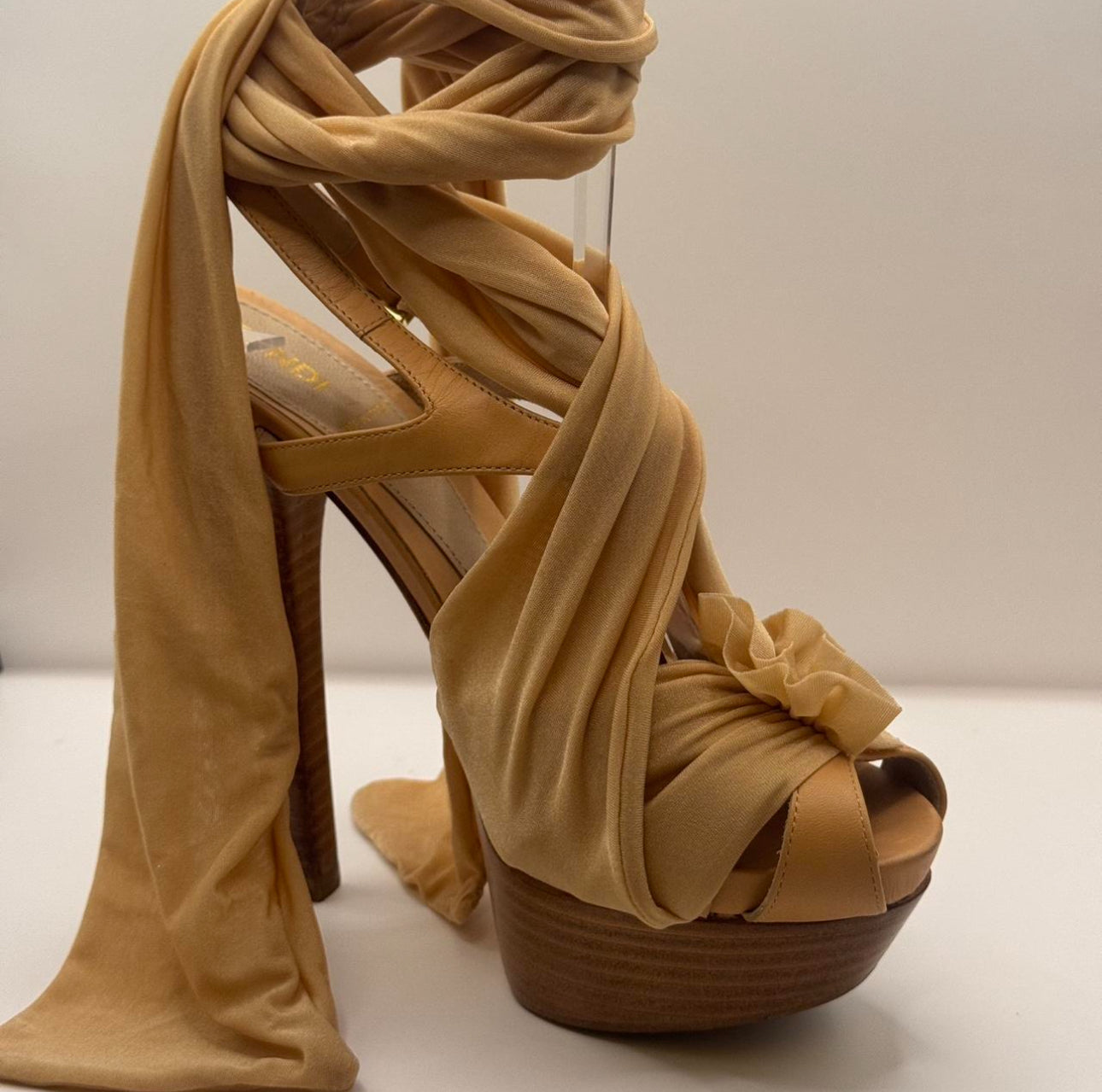 Fendi SS10 Cinderella Heels with a Wooden Platform