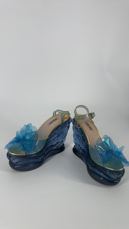 Miu Miu 'SS17' Water Wedge Sandals - EU 38.5