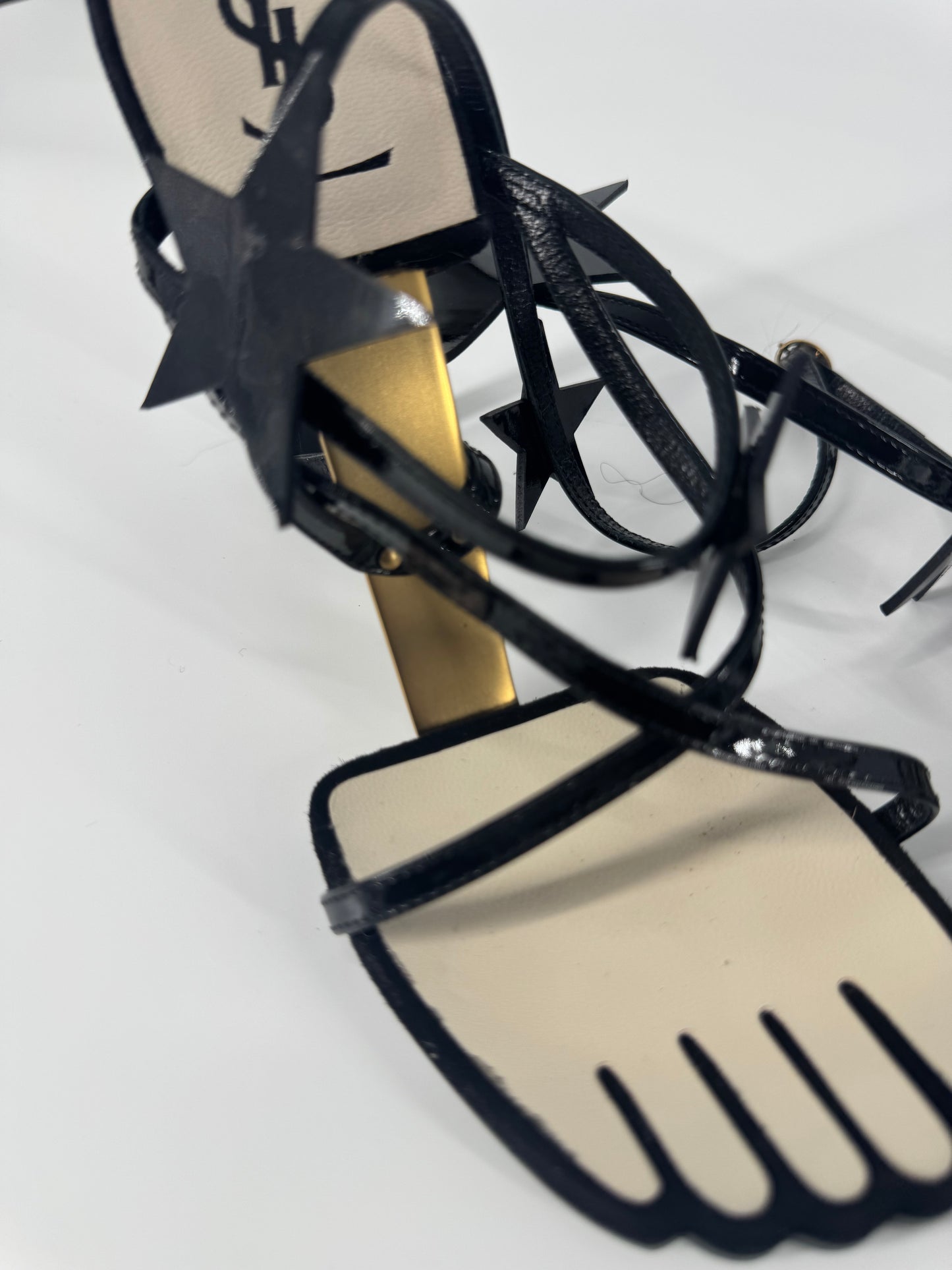 YSL SS 2008 Hero 105 Sandals (Black Stars) - EU 36