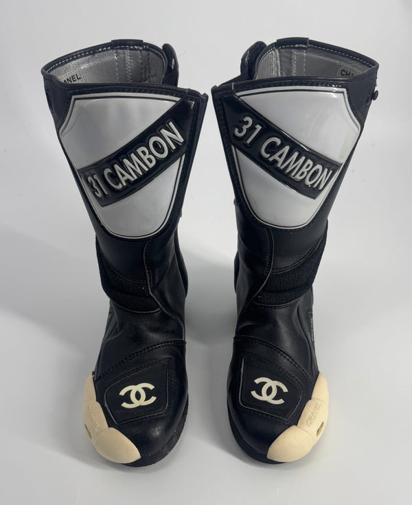 Vintage Chanel FW03 Cambon Moto Boots - EU 39