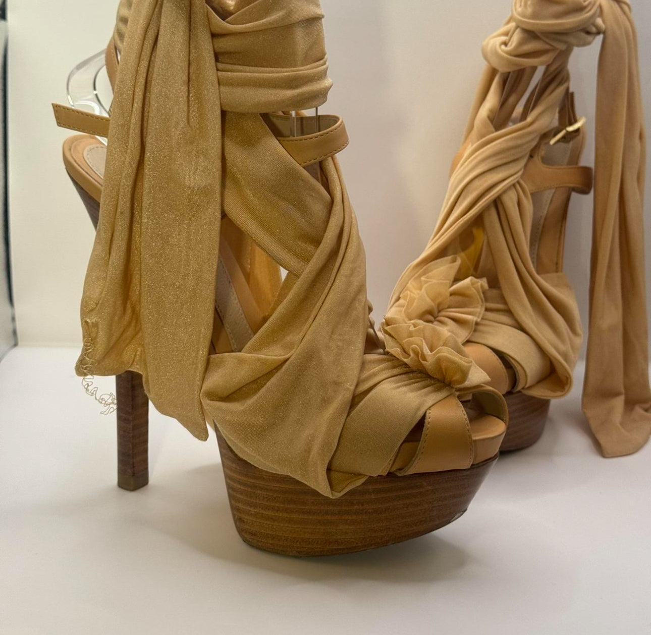 Fendi SS10 Cinderella Heels with a Wooden Platform