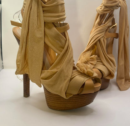 Fendi SS10 Cinderella Heels with a Wooden Platform