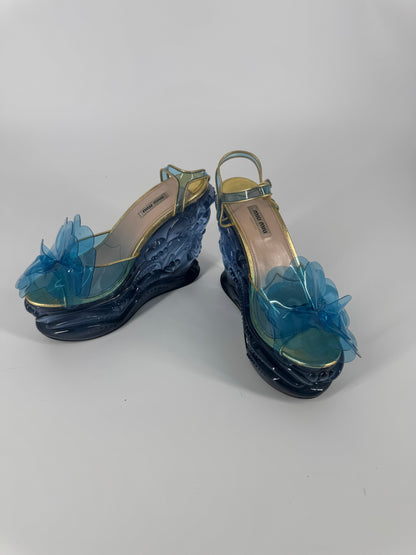 Miu Miu 'SS17' Water Wedge Sandals - EU 38.5