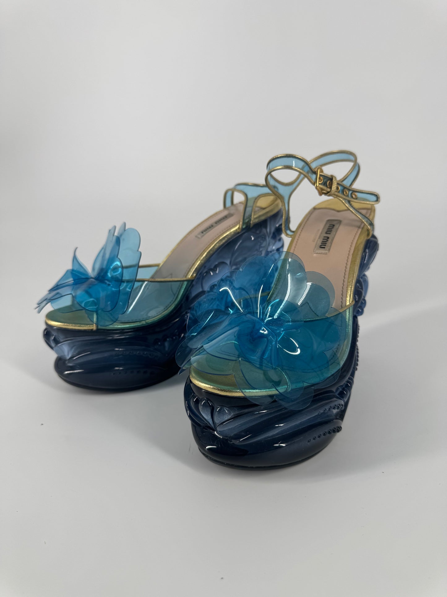 Miu Miu 'SS17' Water Wedge Sandals - EU 38.5