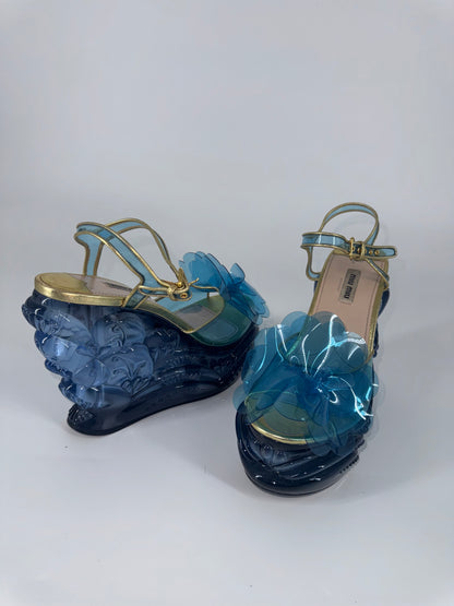 Miu Miu 'SS17' Water Wedge Sandals - EU 38.5
