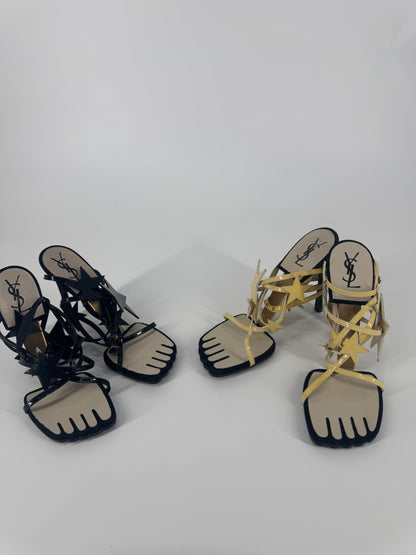 YSL SS 2008 Hero 105 Sandals (Black Stars) - EU 36