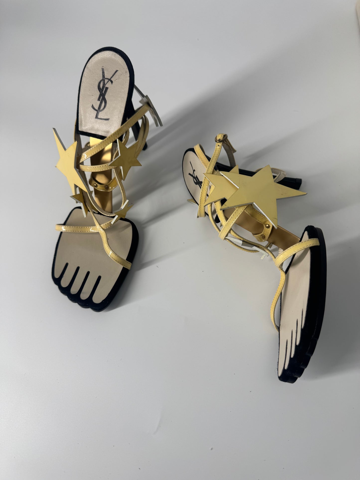 YSL SS 2008 Hero 105 Sandals (Cream Stars) - EU 39