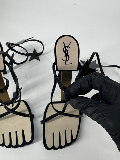 YSL SS 2008 Hero 105 Sandals (Black Stars) - EU 36