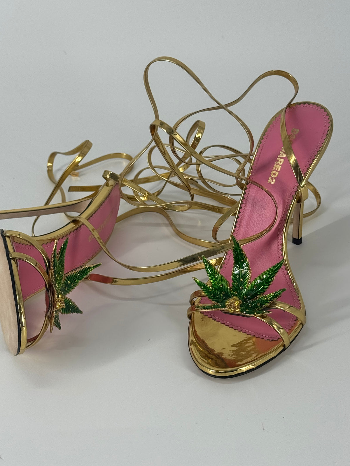 DSQUARED2 SS25 Leaf Wrap-Around Heels