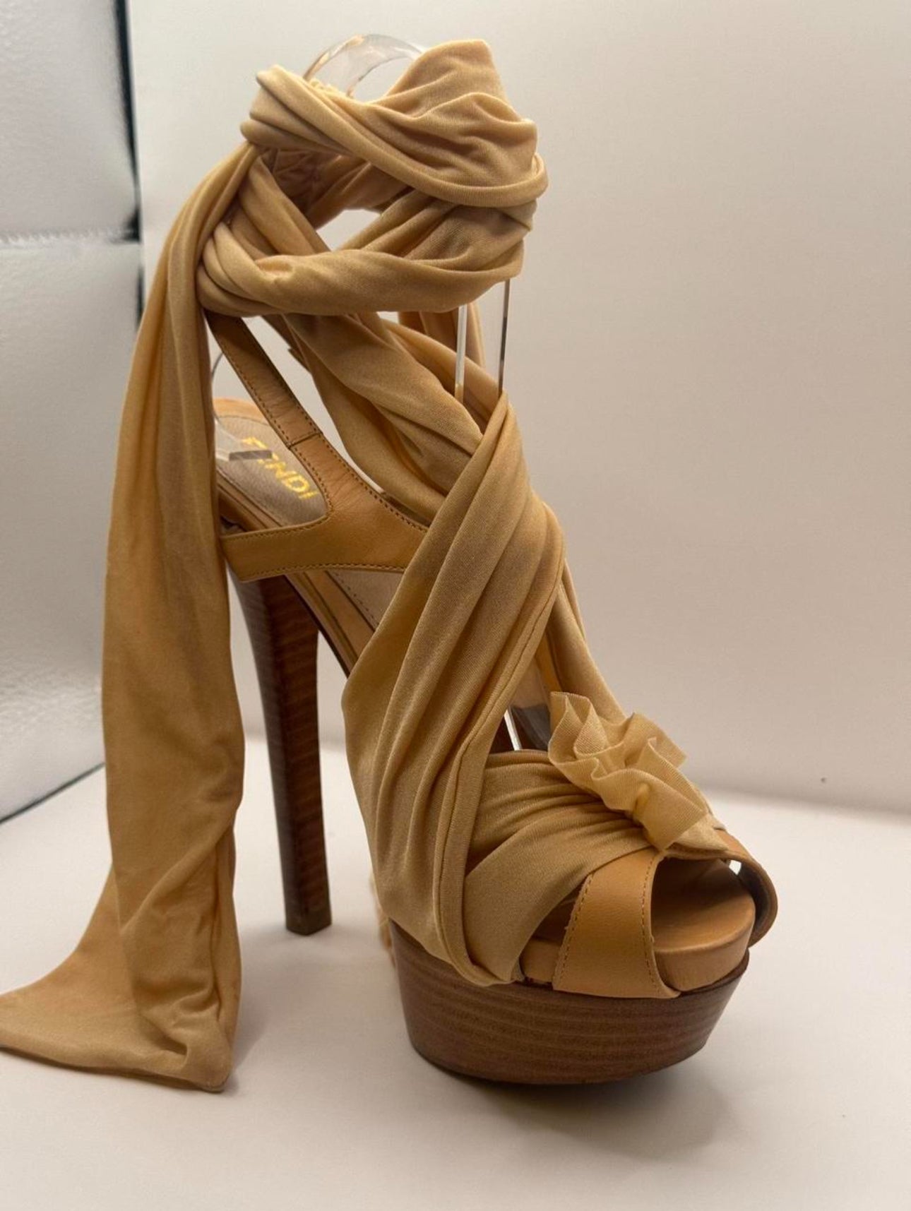 Fendi SS10 Cinderella Heels with a Wooden Platform