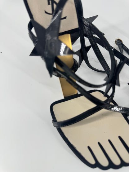 YSL SS 2008 Hero 105 Sandals (Black Stars) - EU 36