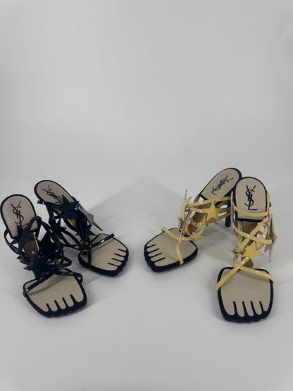YSL SS 2008 Hero 105 Sandals (Cream Stars) - EU 39