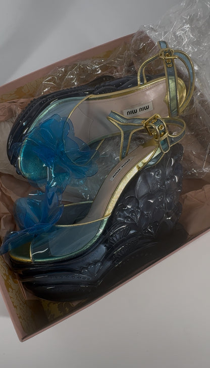 Miu Miu 'SS17' Water Wedge Sandals - EU 39 (New)