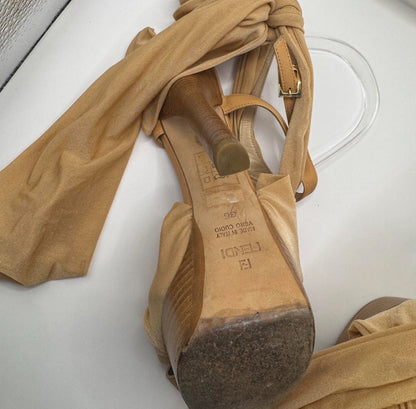 Fendi SS10 Cinderella Heels with a Wooden Platform