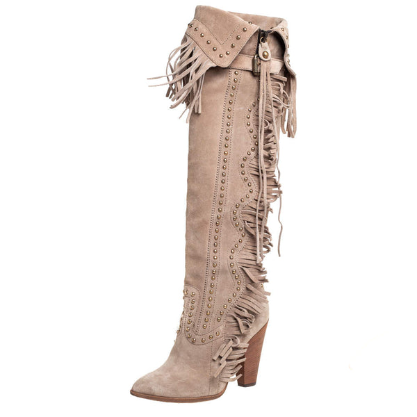 Vintage Dolce & Gabbana SS10 Suede Fringe Boots